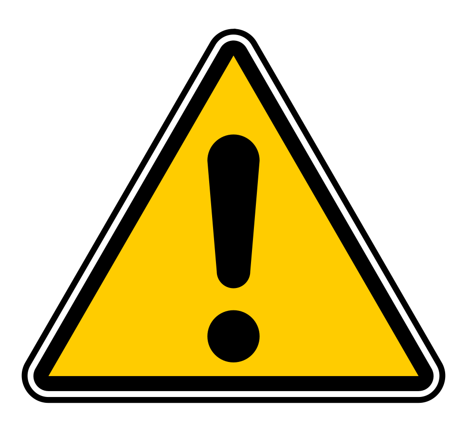 Warning symbol signifying potential risks and contraindications